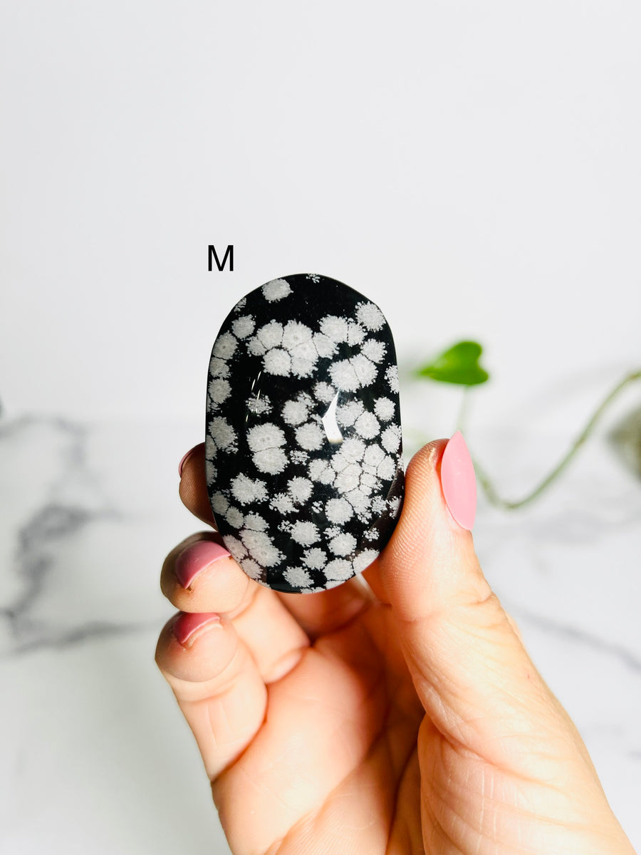 Snowflake Obsidian Palm Stone