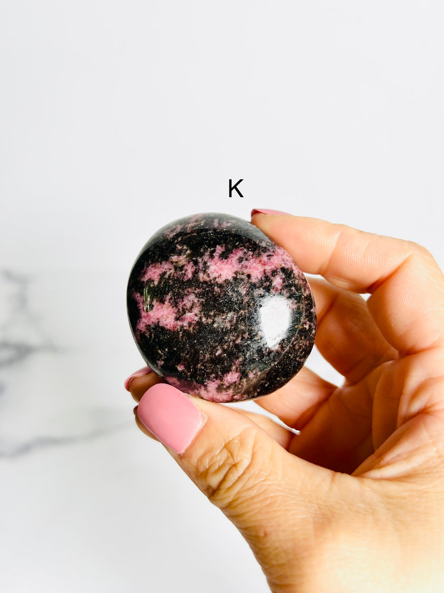 Rhodonite Palm Stone