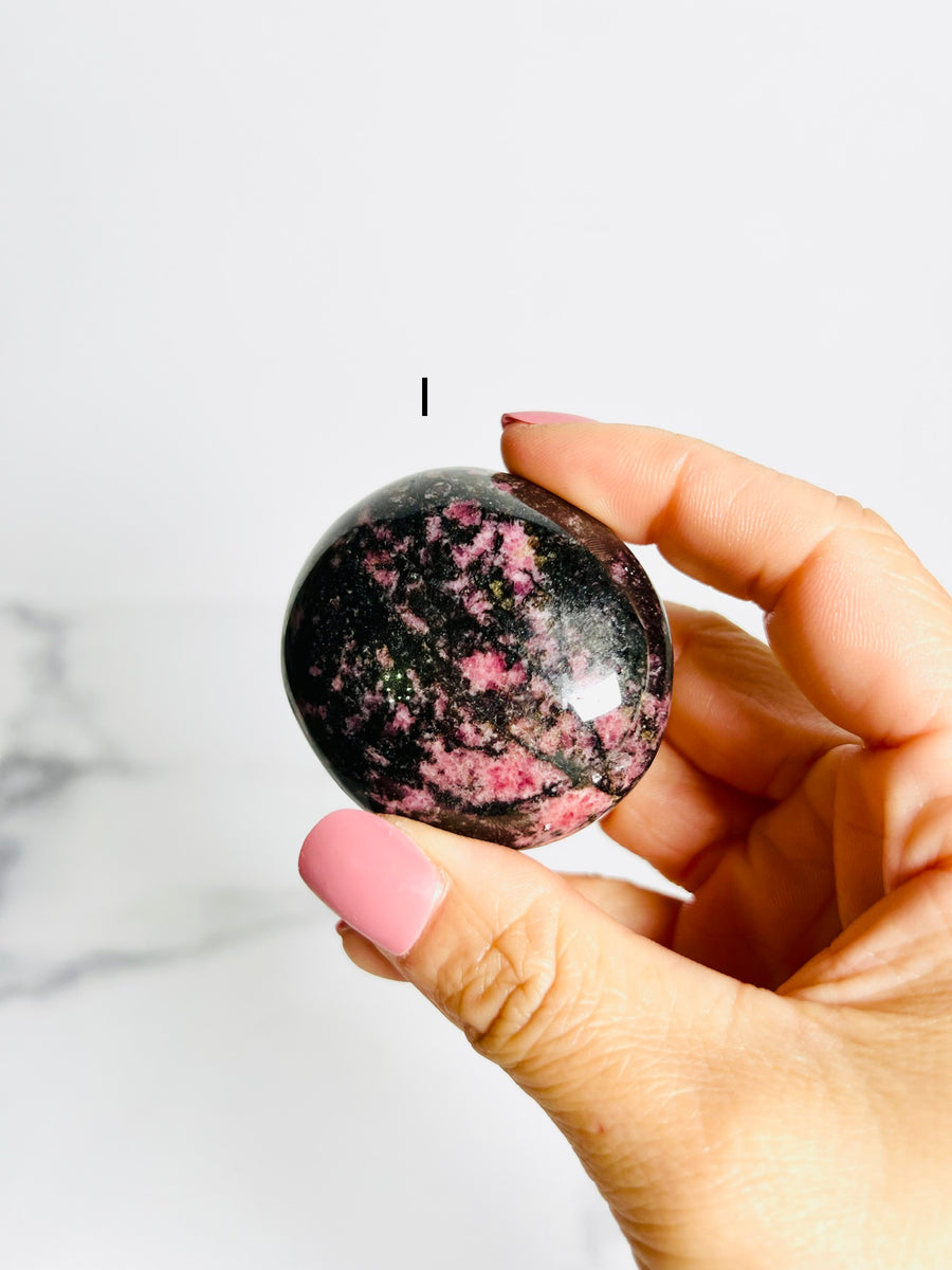 Rhodonite Palm Stone