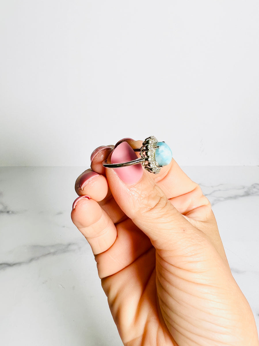 Larimar Vintage Style Copper Ring