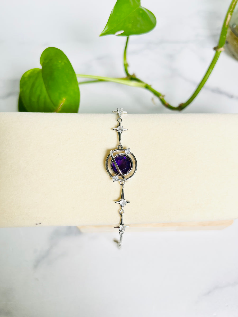 Amethyst Planet Copper Bracelet