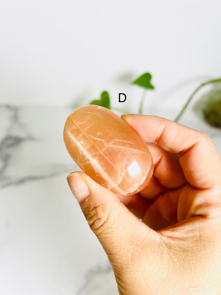 Honey Calcite Palm Stone