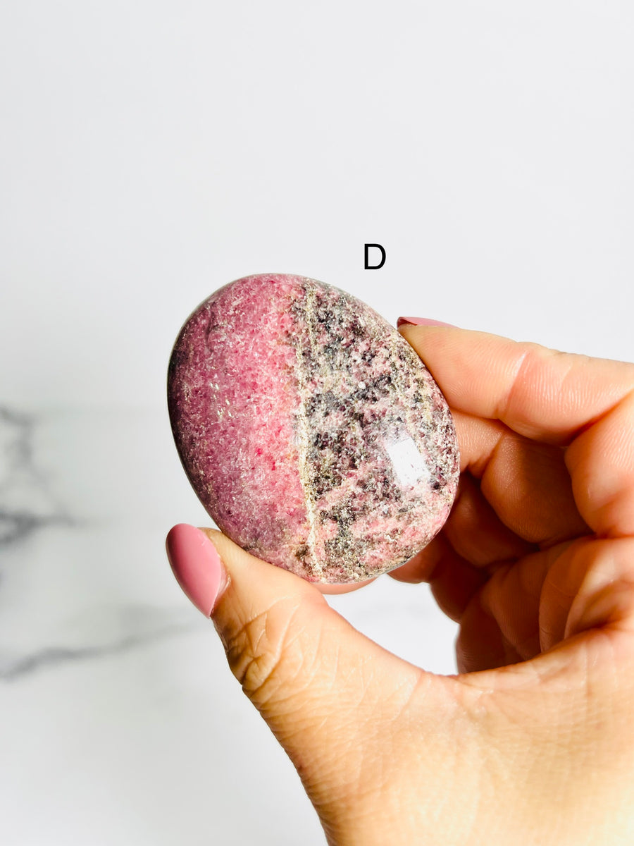 Rhodonite Palm Stone