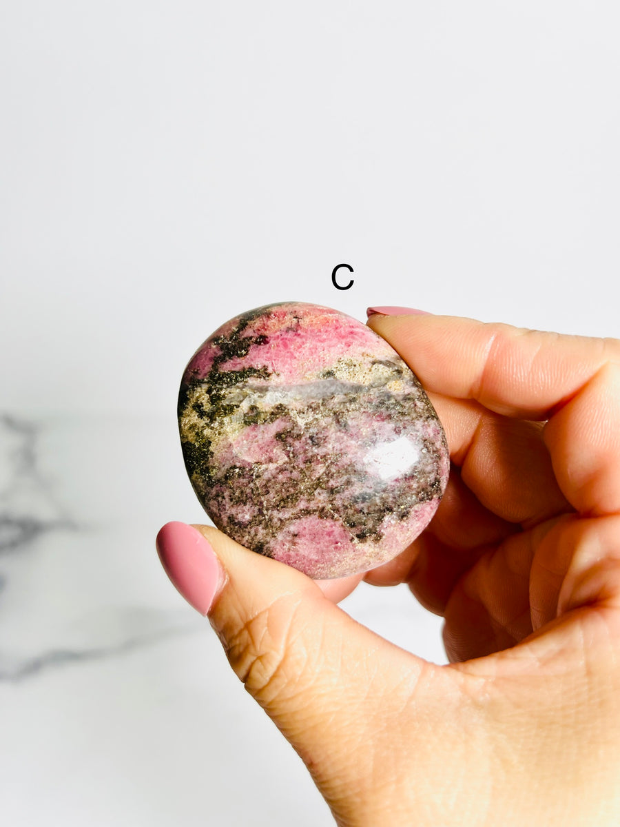 Rhodonite Palm Stone