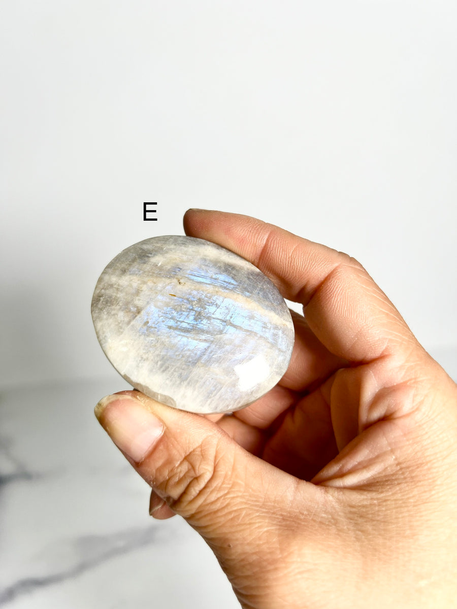 Sunstone in Moonstone Palm Stone