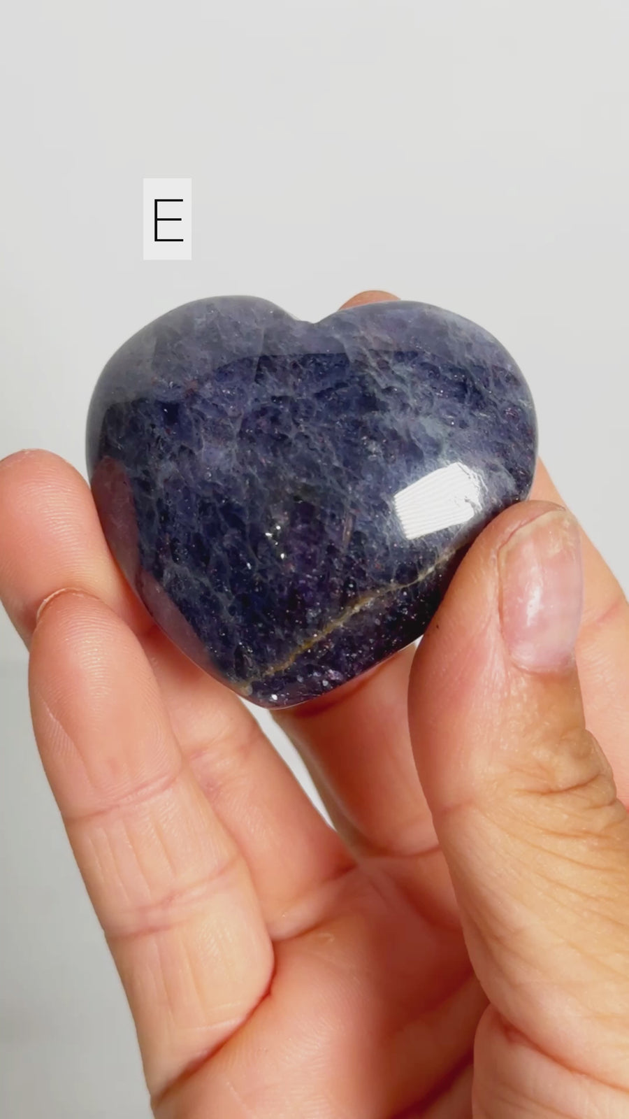 Iolite Heart Carving