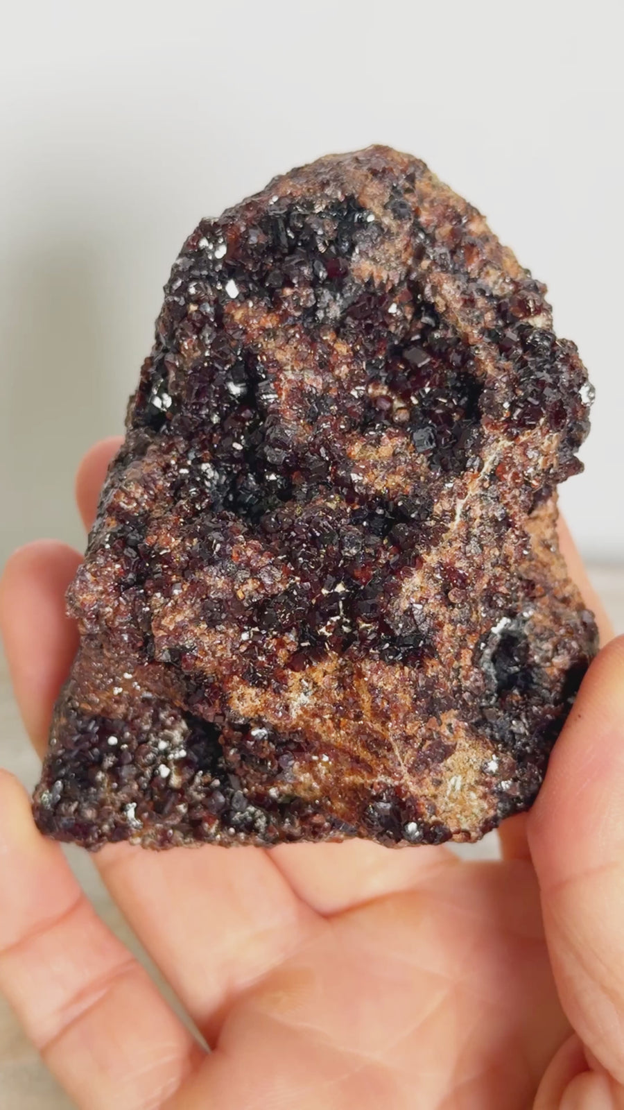 Turkish Garnet Cluster on Stand