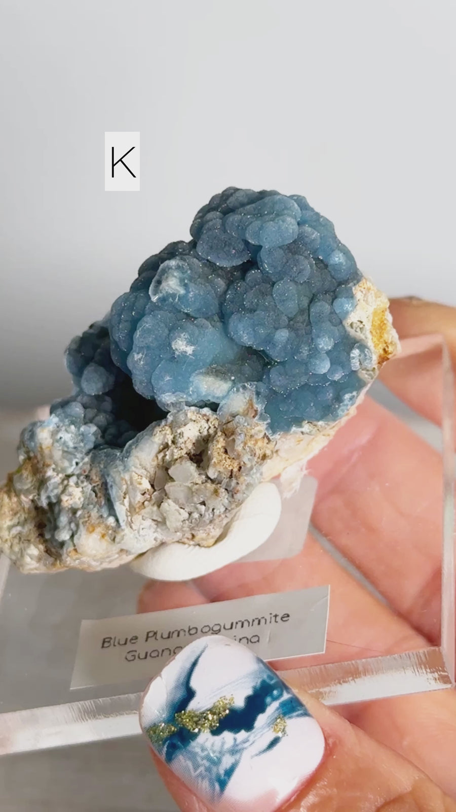 RARE Collectible Mineral: Blue Plumbogummite