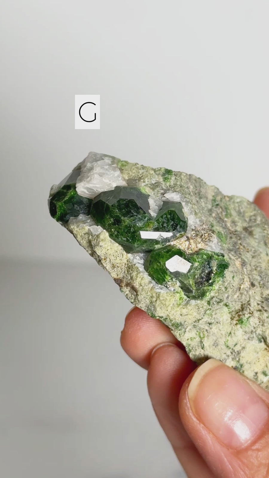 Green Demantoid Garnet on Matrix from Iran