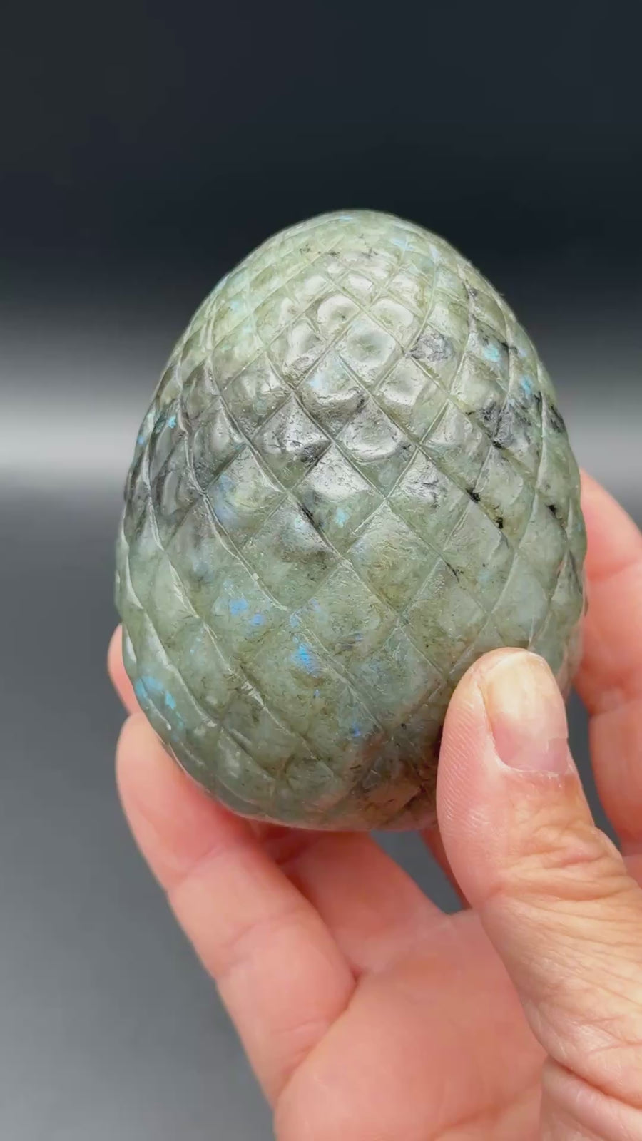 Labradorite Dragon Egg Carving