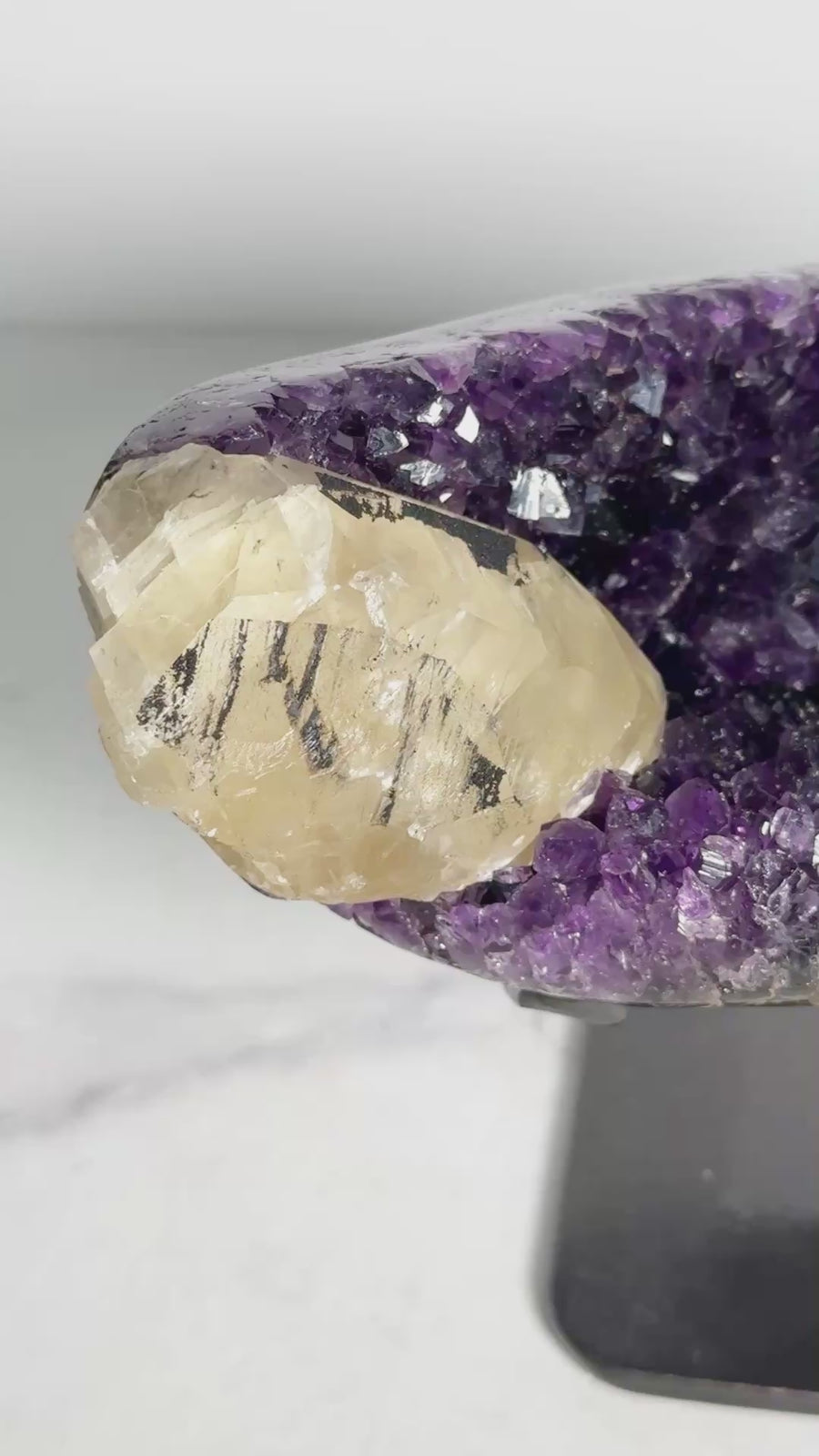 Statement Amethyst with Calcite on Stand