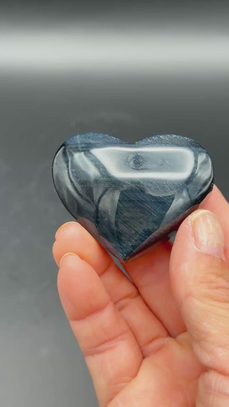 Blue Tiger Eye Heart Carving