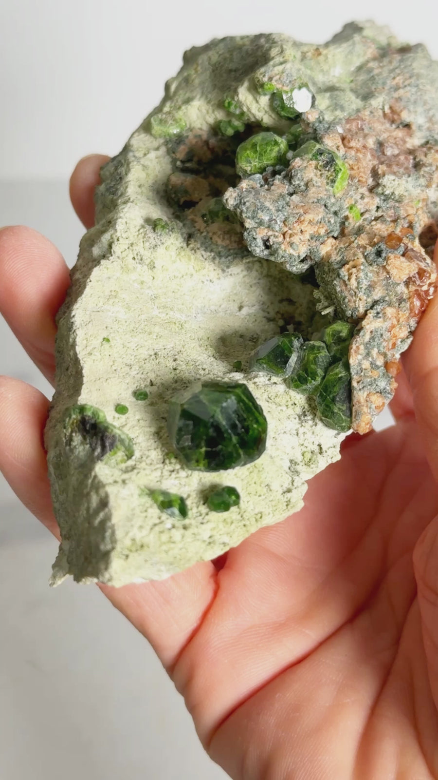 Green Demantoid Garnet on Matrix from Iran