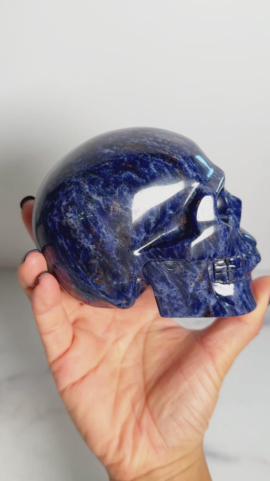 Sodalite Skull Carving