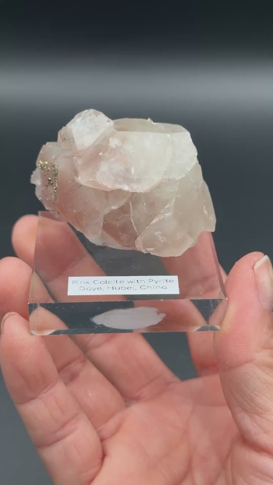 Pink Calcite with Pyrite Cluster