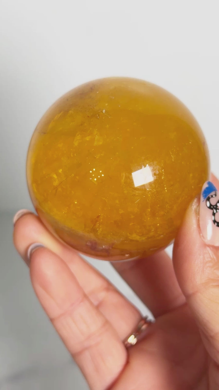 IMPERFECT Yellow Fluorite with Mica Sphere