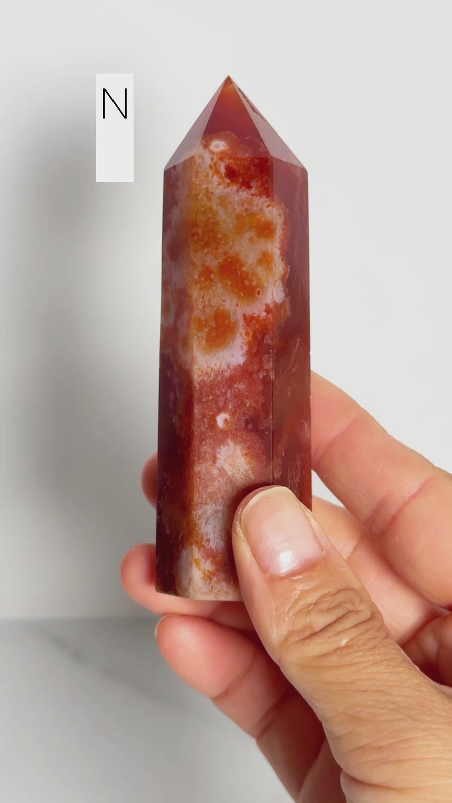 Carnelian Flower Agate Tower