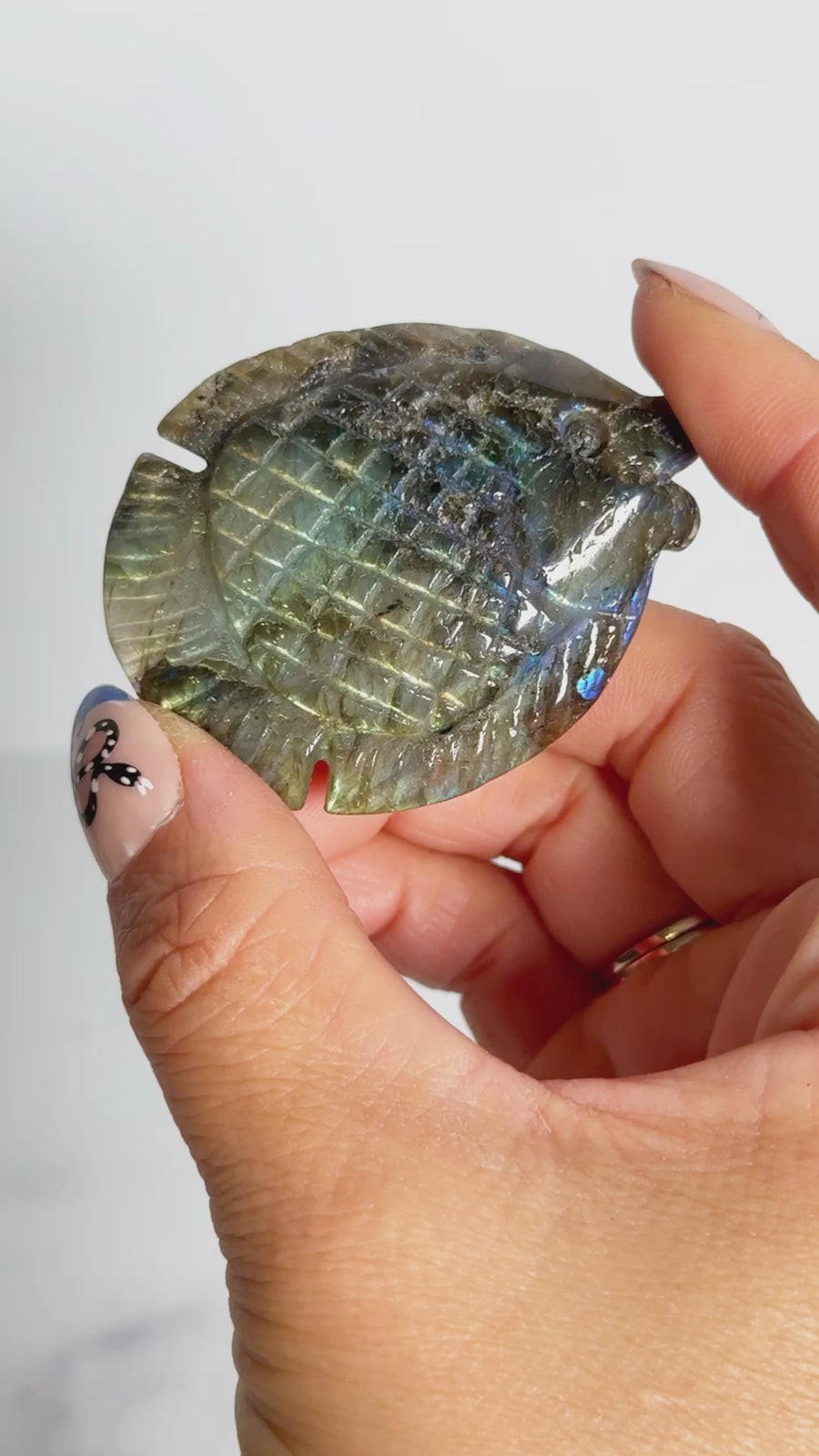 IMPERFECT Labradorite Fish Carving