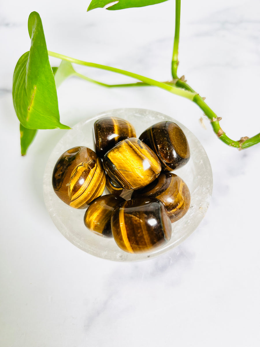 Yellow Tiger Eye Tumbled Stone