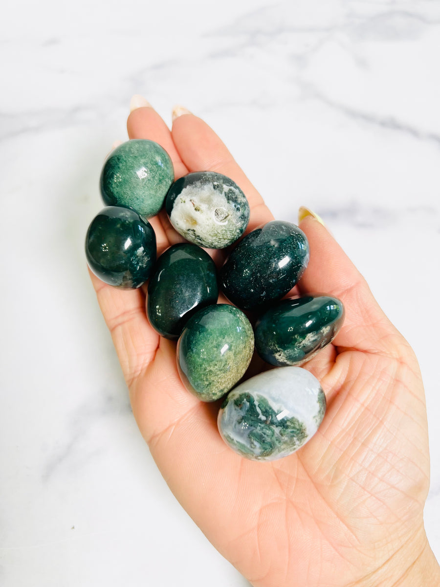 Moss Agate Tumbled Stone