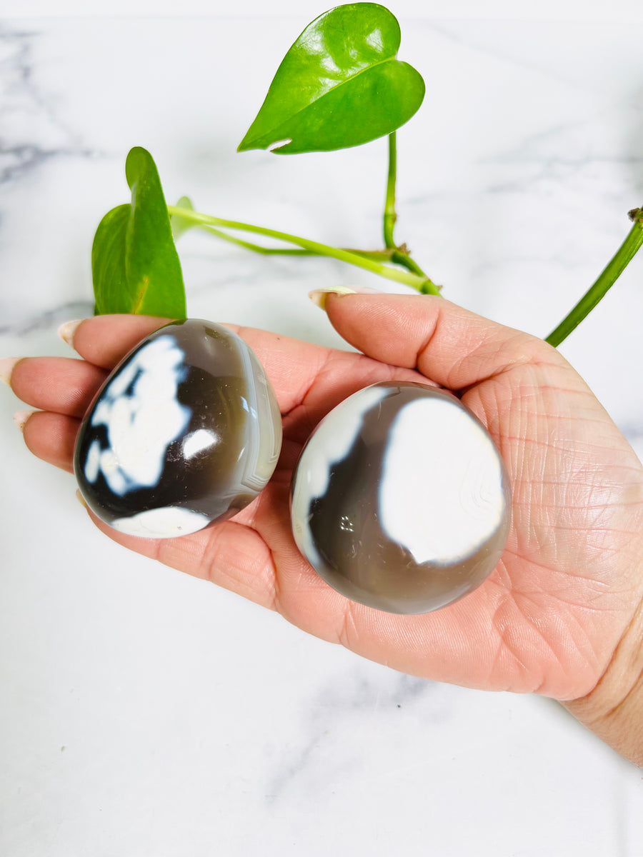 Orca Agate Palm Stone