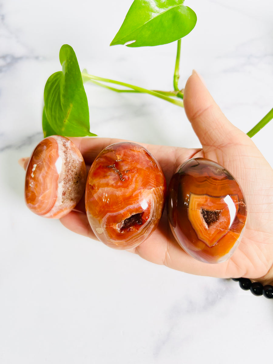 Druzy Carnelian Palm Stone