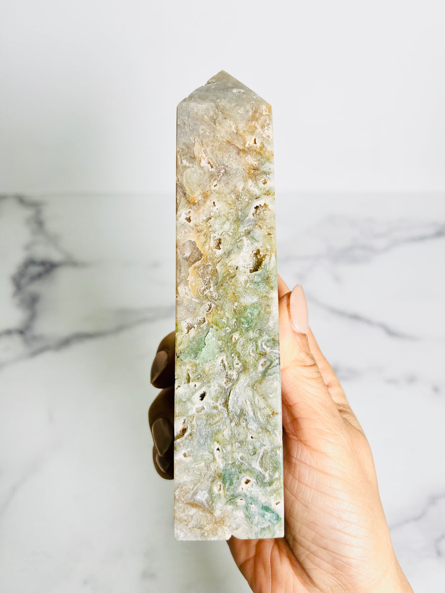 Colorful Pastel Moss Agate Tower